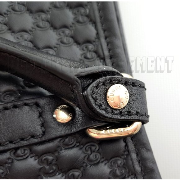 GUCCI black MICRO GUCCISSIMA leather magnetic snap top TOTE 449647 shoulder bag - Picture 8 of 8